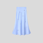 Embroidered Midi Skirt – Sky Blossom