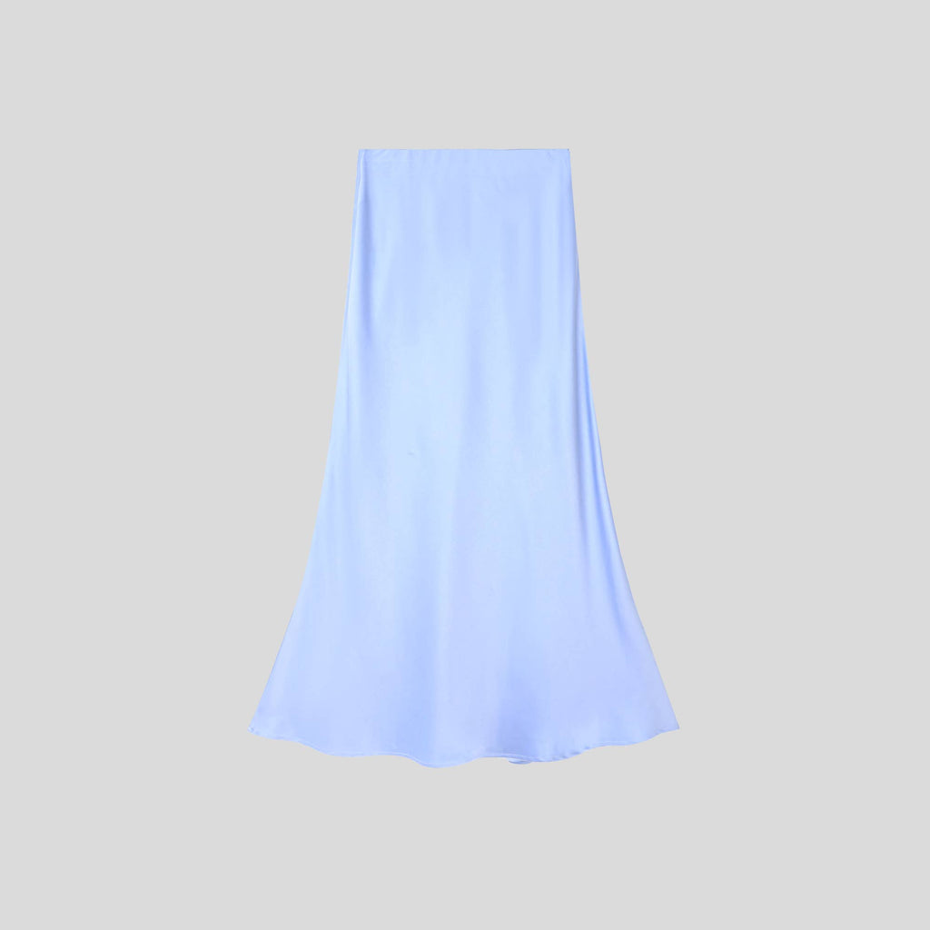 Embroidered Midi Skirt – Sky Blossom